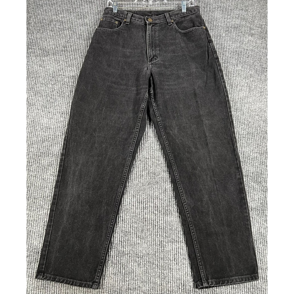Vintage LL Bean Double L Relaxed Fit Jeans Womens Size 12R Black 5 Pocket Casual